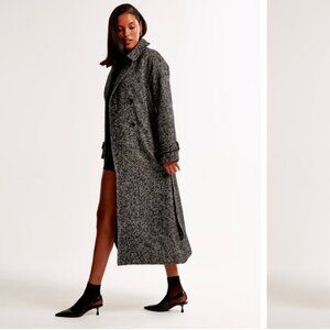 NWT Abercrombie Wool-Blend Belted Trench Coat - Size: SMALL PETITE